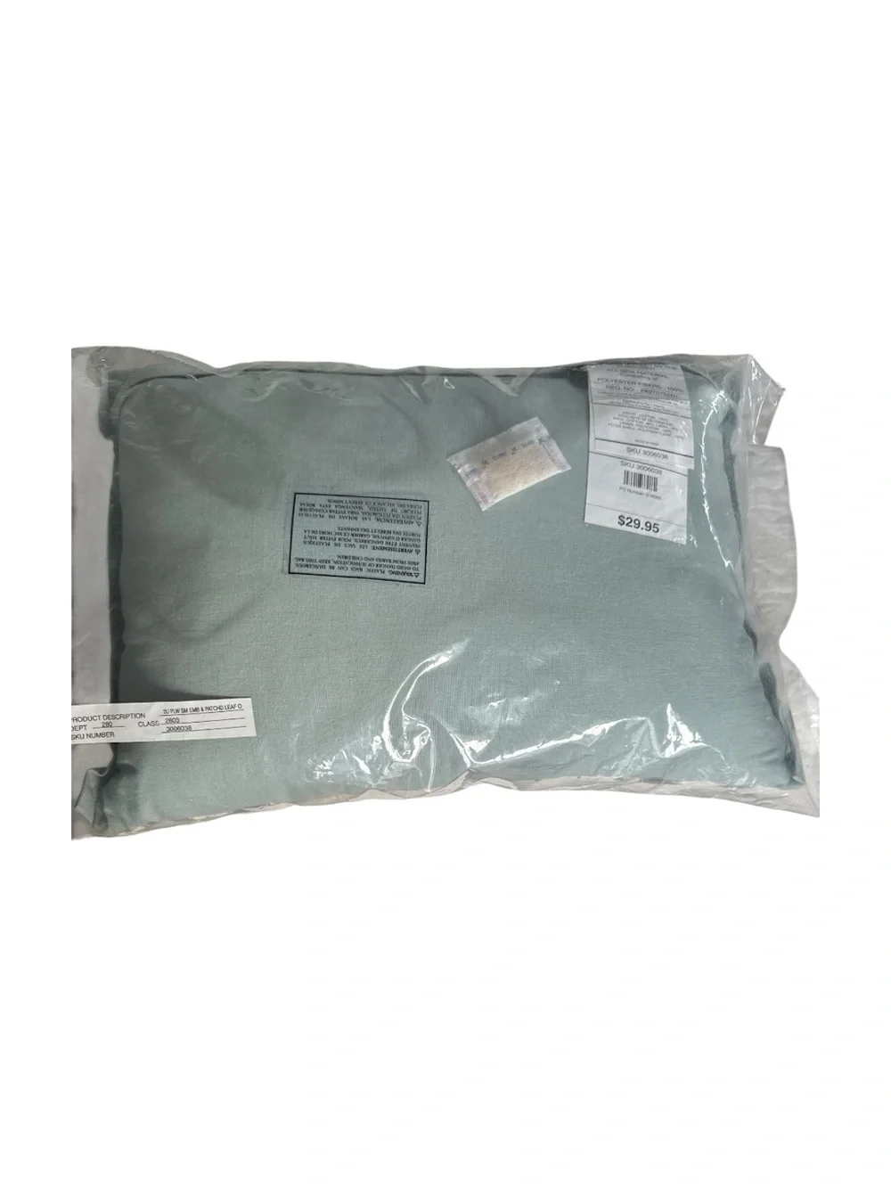 Pier 1 Imports Beaded Leaf Embroidered Throw Pillow - Gray & Green